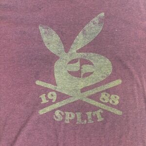 Split 1988 T Shirt XL Mens Heathered Reddish Brown Skater Bunny Graphic Tee